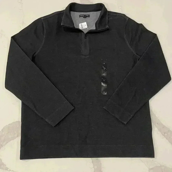 Banana Republic NWT Charcoal Gray HalfZip Pullover Sweater MensXL Preppy Classic - Picture 1 of 5